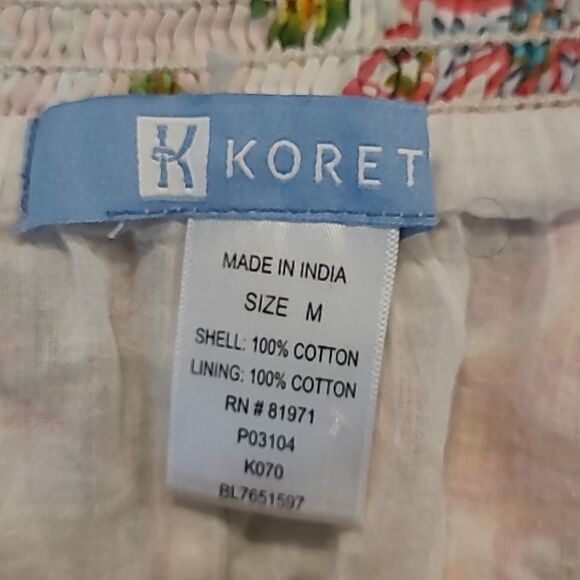 Korea sz M 100% cotton flared skirt with lining, elastic waist - Picture 4 of 10